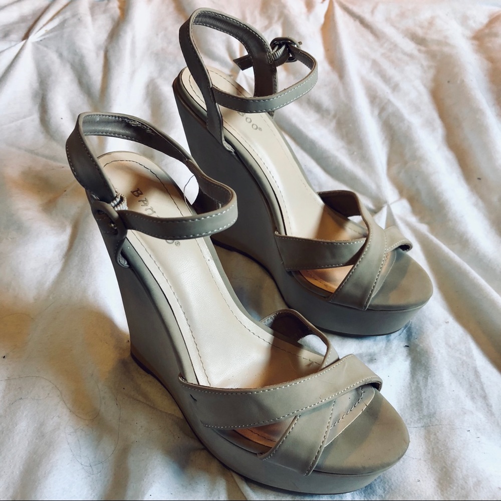 Dainty Hooligan Bamboo nude wedges